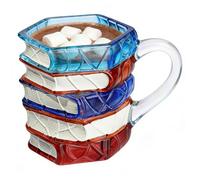 Book Lover Mug, 3D Glass Coffee Cup, Decorative Beverage Holder Feature, Elegant Reading Inspired Drinkware Style, Creative Tea Cup Shape, Present Mug for Kitchen Bar