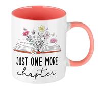 Book Lover Mug Gifts, Just One More Chapter, Hand Printed Coffee Mug Bookish Book Gifts for Birthday, Christmas, Party, Anniversary