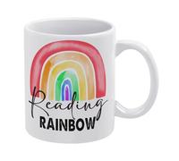 Book Lover Mug,Vintage Retro Rainbow Mug Funny Coffee Mug,Man Cave Prints,The Best Gift for Colleagues, Parents, and Grandparents, 110z Men and Women