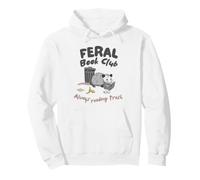 Book Lover Opossum Feral Book Club Always Reading Trash Pullover Hoodie