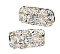 Book Lover Pencil Pouch Stupid People Are Dangerous Literary Stationery Bag