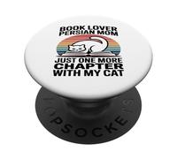 Book Lover Persian Mom Just One More Chapter With My Cat PopSockets Adhesive PopGrip