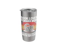 Book Lover Persian Mom Just One More Chapter with My Cat Stainless Steel Insulated Tumbler