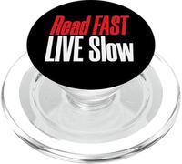 Book Lover Read Fast Live Slow Reading PopSockets PopGrip for MagSafe