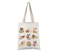 Book Lover Reader Gift Funny Dog Reading Tote Bag Dog Lover Mom Handbag Librarian Book Club Gift (Dog Reading TOTE)