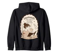 Book Lover Reader Humor Fictional Characters Coffee Zip Hoodie