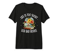 Book Lover Reading Aesthetic Floral Library Librarian Premium T-Shirt