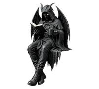 Book Lover Shelf Decor Figure Resin Statue, Gothic Reading Scholar Decoration for Libraries, Desks, Mantels and Cozy Study Rooms Gothic Reading Figurine Dark Fantasy Decor Resin Reader Statue Accent