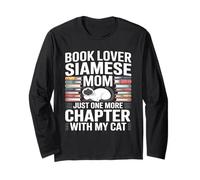 Book Lover Siamese Mom Just One More Chapter with My Cat Long Sleeve T-Shirt