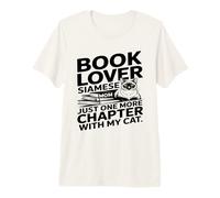 Book Lover Siamese Mom Just One More Chapter with My Cat Premium T-Shirt