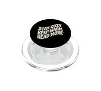 Book Lover Stay Cozy Keep Warm Read More Retro PopSockets PopGrip for MagSafe