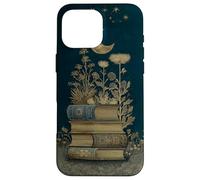 Book Lover Wildflower Plant Pattern Celestial Case for iPhone 16 Pro Max