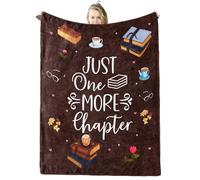 Book Lovers Blanket, 50" x 60" Reading Flannel Throw, Reading gifts, Birthday Present Ideas, Literary Gifts for Book Lovers, Readers, Bookworm, Librarian, Men, Women, Friends, Teenager(Brown)