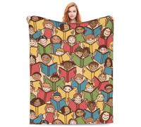 Book Lovers Blanket - Reading Throw 60"x80" for Book Club, Librarian, Sofa, Couch, Bed, Camping, Travel, Graduation Gift