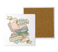 Book Lover's Ceramic Coaster - Handprinted in the UK | Unique designs for book lovers, 10cm x 10cm, Sold individually | Gift Boxed (Just a Girl)