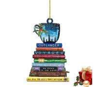 Book Lovers Christmas Ornament - Stack Of Books Ornament, Reading Tree Decoration, Literary Holiday Figurine, Book Stack Decor | Festive Christmas Tree Ornaments Readers Library Party Gift Display Use