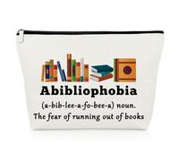 Book Lovers Cosmetic Bag for Women Bookworm Reader Thank You Gifts for Bookish Readers Librarians Bookworms Daughter Reading Club Cosmetic Pouch Christmas Birthday Present Travel Toiletry Bag