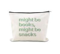 Book Lovers Gift Bag for Women Bookish Canvas Makeup Bag Reading Zipper Pouch Author Writer Reader Accessories Bookworm Book Club Birthday Gift Student Graduation Gifts from Teachers Librarian Pouch