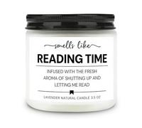 Book Lovers Gifts, Elegant Literary Lavender Scented Candle, Natural Soy Wax Candle Long-Lasting Scented Birthday Bookish Presents for Readers, Writers