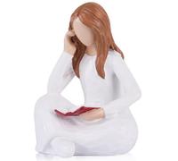 Book Lovers Gifts,Reading Thinker Statue Book Lover Gifts for Women Readers,Graduates,Students,Teachers,Bookshelf Decor Aesthetic Sculpture Home Decor for Shelves Desk Office Living Room (White)