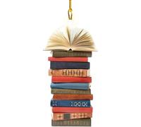 Book Lovers Heart Ornament, Acrylic Liabray Book Christmas Tree Ornaments, Book Decorations, Book Lover Gifts, Tree Decorations