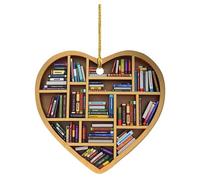 Book Lovers Heart Ornament, Reading Book Christmas Ornament, Acrylic Tree Ornament Gift for Her Librarian, Reading Vintage Book Christmas Ornaments, Suitable for Halloween, Thanksgiving