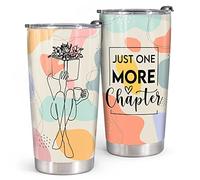Book Lovers Just One More Chapter Reading Tumbler - Birthday Gift for Librarian, Bookworm, Bookish Reader - World Book Day Travel Coffee Mug With Lid 20oz