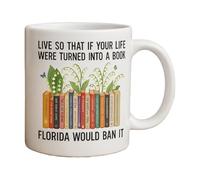 Book Lovers Mug, Ceramic Cup, Hot & Cold Drink, Reusable Coffee Mug, Compact Fun Novelty Design, Portable Equipment for Readers, Librarians, Teachers, Home and Kitchen