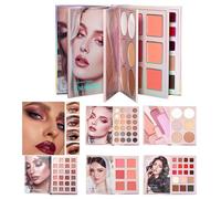 Book Makeup Palette | Portable Makeup in Case - Contour Palette & Foundation for Face | for Travelers Beginner Artists Brides Weddings Special Events Date Night Dance