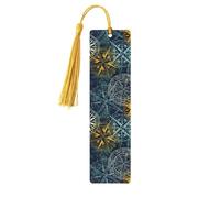 Book Marks for Readers Book Lovers Nautical Rose Wind Compass Wooden Bookmark with Tassels