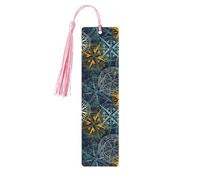 Book Marks for Readers Book Lovers Nautical Rose Wind Compass Wooden Bookmark with Tassels