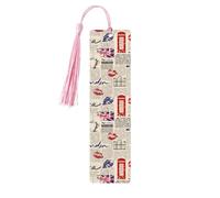 Book Marks for Readers Book Lovers Union Jack British Flag Wooden Bookmark with Tassels