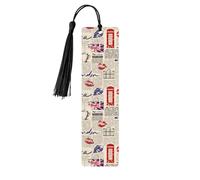 Book Marks for Readers Book Lovers Union Jack British Flag Wooden Bookmark with Tassels