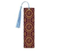 Book Marks for Readers Lovers Classic Orthodox Seamless Pattern Wooden Bookmark with Tassels