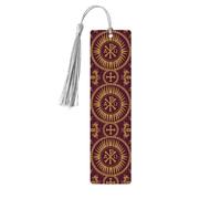 Book Marks for Readers Lovers Classic Orthodox Seamless Pattern Wooden Bookmark with Tassels