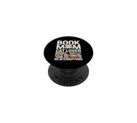 Book Mom Cat Lover Books Cats And No Interruptions PopSockets Adhesive PopGrip