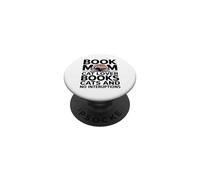 Book Mom Cat Lover Books Cats And No Interruptions PopSockets Adhesive PopGrip