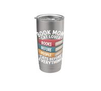 Book Mom Cat Lover Cats Before Everything Stainless Steel Insulated Tumbler