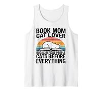 Book Mom Cat Lover Cats Before Everything Tank Top