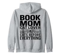 Book Mom Cat Lover Cats Before Everything Zip Hoodie