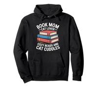Book Mom Cat Lover Cozy Reads And Cat Cuddles Pullover Hoodie