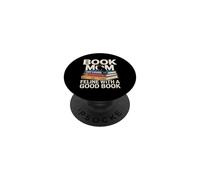 Book Mom Cat Lover Fine With A Good Book Reading PopSockets Adhesive PopGrip