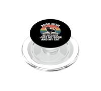 Book Mom Cat Lover Just My Book And My Cat PopSockets PopGrip for MagSafe
