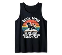 Book Mom Cat Lover Just My Book and My Cat Tank Top