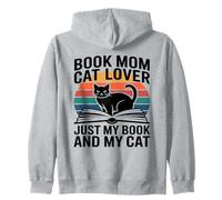 Book Mom Cat Lover Just My Book And My Cat Zip Hoodie