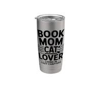 Book Mom Cat Lover Living in Cozy Chapters Stainless Steel Insulated Tumbler
