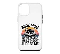 Book Mom Cat Lover Reading While The Cat Judges Me Case for iPhone 12/12 Pro