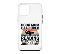 Book Mom Cat Lover Reading While The Cat Judges Me Case for iPhone 12/12 Pro