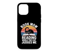 Book Mom Cat Lover Reading While The Cat Judges Me Case for iPhone 12/12 Pro