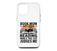 Book Mom Cat Lover Reading While The Cat Judges Me Case for iPhone 12/12 Pro